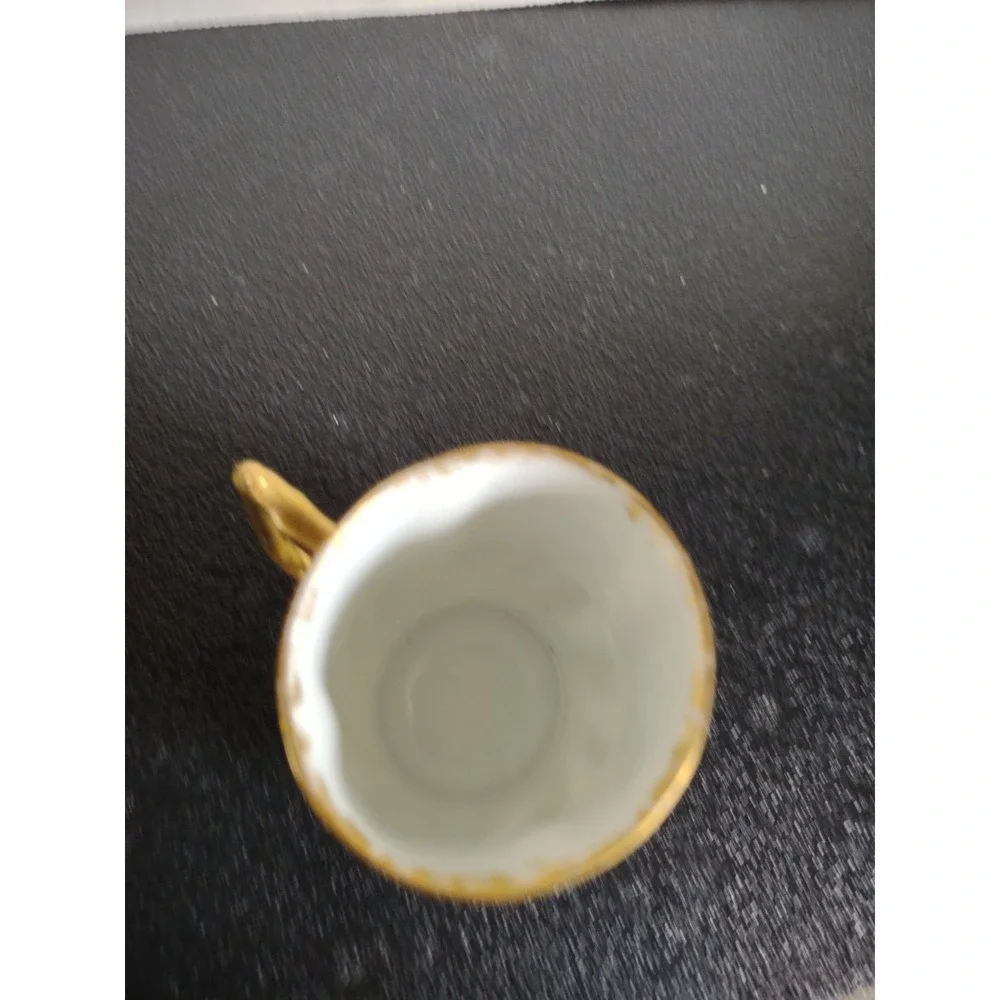 Antique Leonard Vienna Austria Hand Painted Tea Cup Saucer Lavender Floral